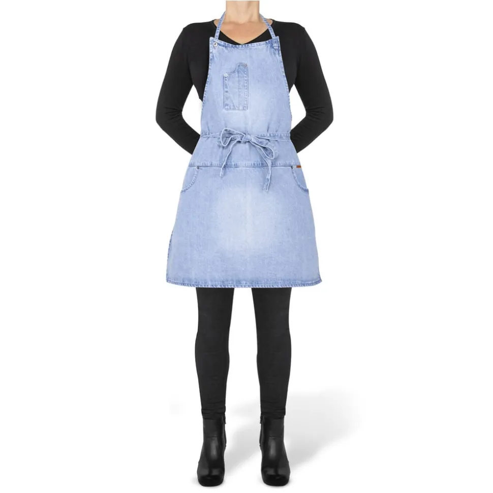 5 Pocket Slim Fit Apron Washed Indigo
