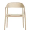 AC2 armchair Oak white pigm. lacquer veneer seat