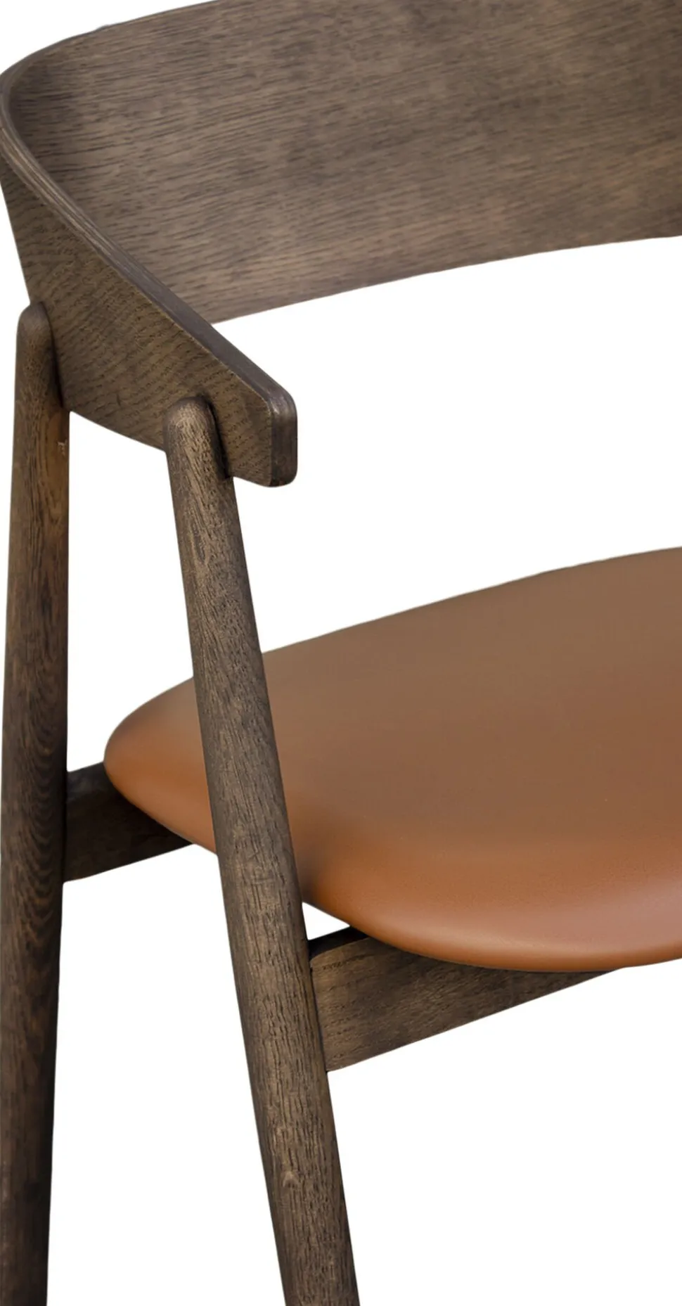 AC2 armchair, Smoked oak, Leather Cognac