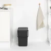 Affaldsspand m/låg sort. kon 25 ltr.