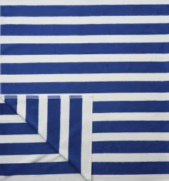 Beach towel 100x180 olympian blue/star white stripe GOTS