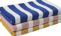 Beach towel 100x180 olympian blue/star white stripe GOTS
