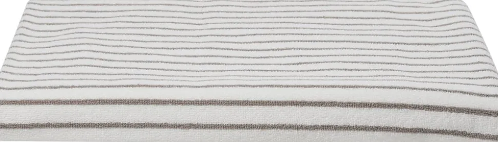 Beach towel 100x180cm smal strib beige GOTS