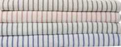 Beach towel 100x180cm smal strib beige GOTS