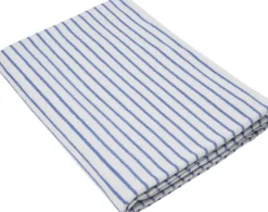 Beach towel 100x180cm smal strib lyseblå GOTS