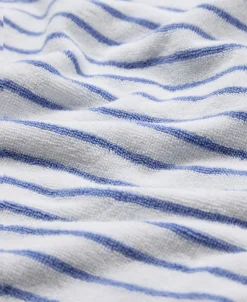 Beach towel 100x180cm smal strib lyseblå GOTS