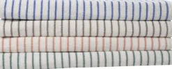Beach towel 100x180cm smal strib lyseblå GOTS