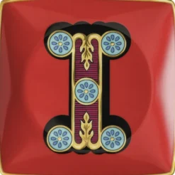 Bowl 12cm sq. flat, Holiday Alphabet I, Versace