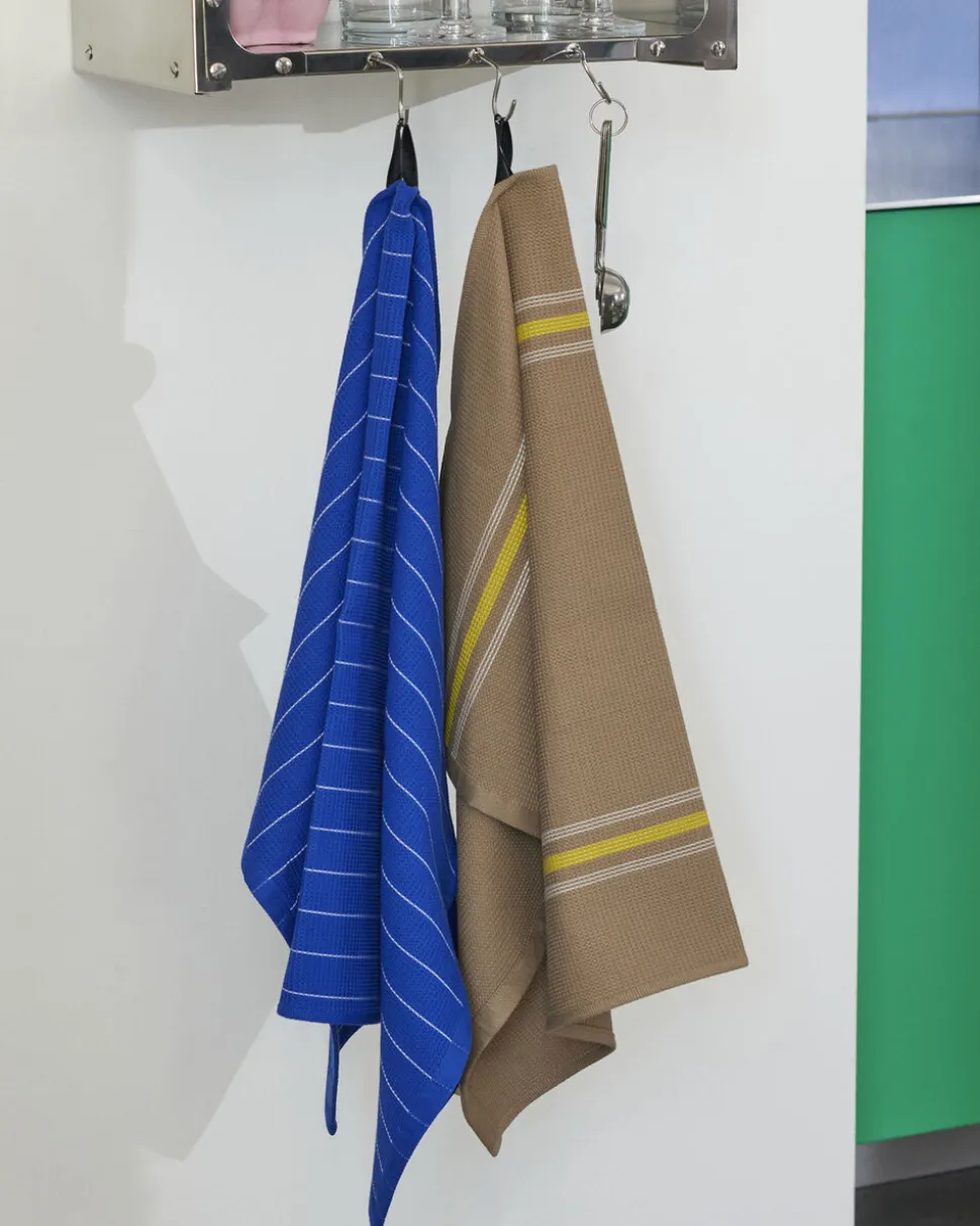 Canteen Tea Towel-Blue pinstripe