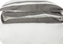 Hotel Sateen White/Charcoal Contrast Duvet Cover