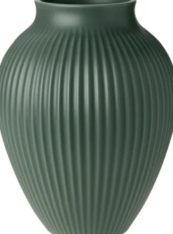 Knabstrup vase H 27 cm ripple mat celadon green