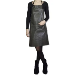 Læderforklæde BBQ Style Apron Vintage Grey