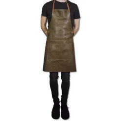 Læderforklæde BBQ Style Apron Vintage Brown