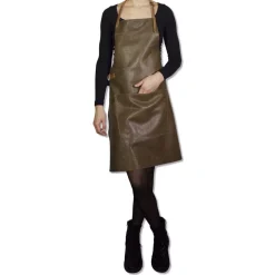 Læderforklæde BBQ Style Apron Vintage Brown