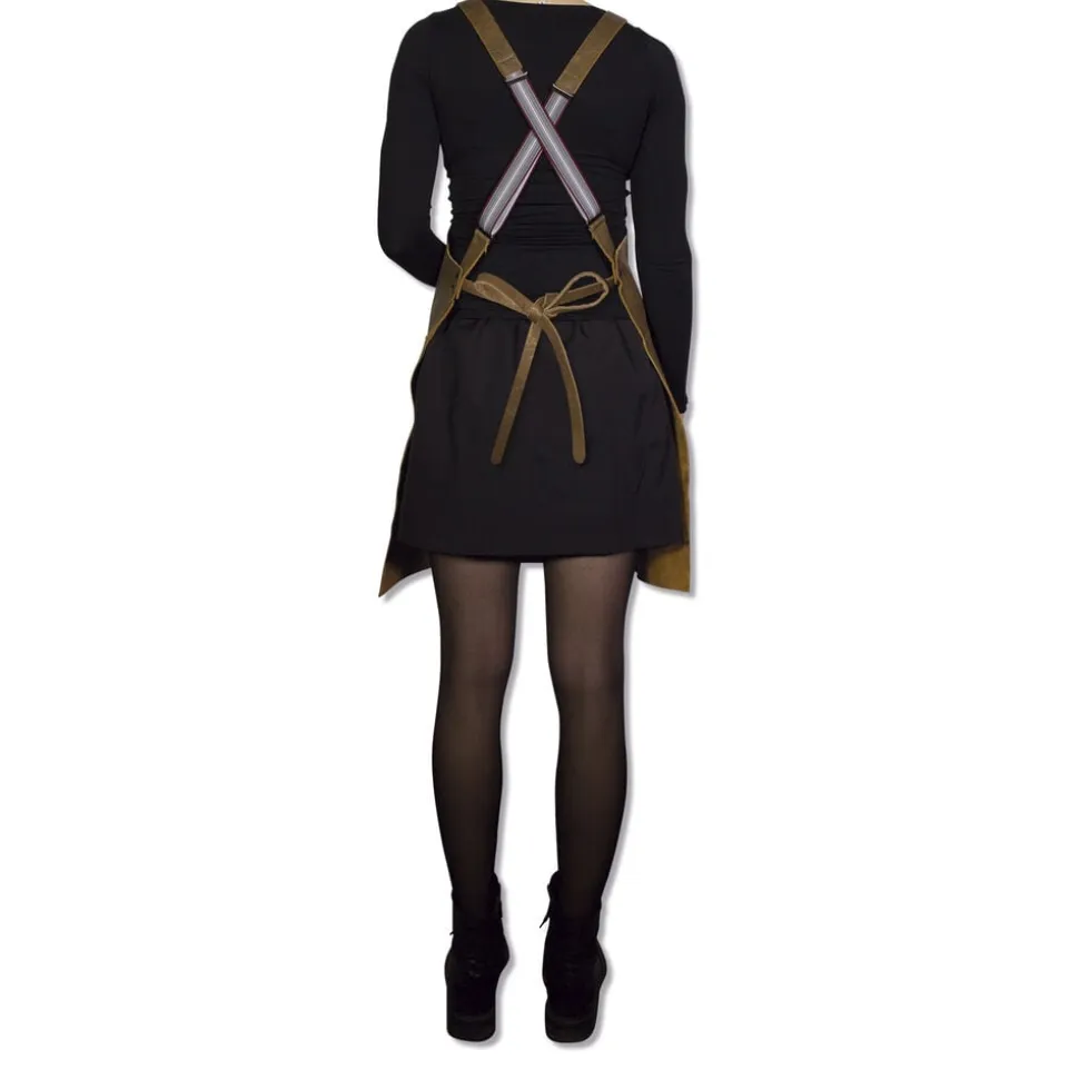 Læderforklæde Suspender Serie Apron Vintage Brown