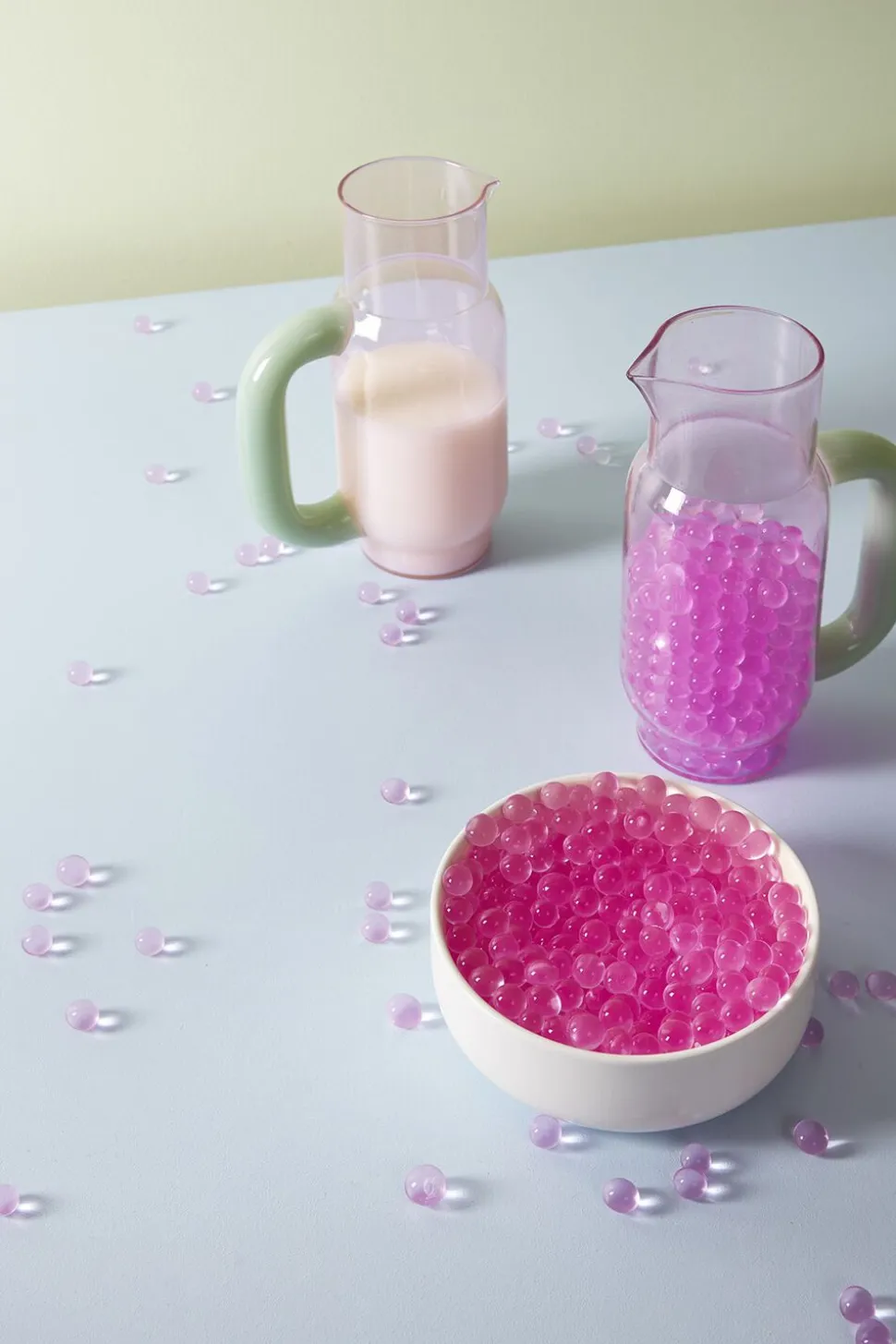 PITCHER, ROSE/MILKY JADE