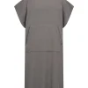 Poncho flat one side/terry back grey One Size
