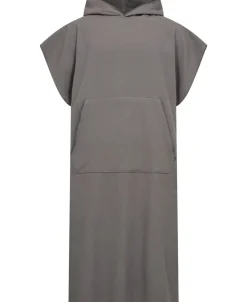 Poncho flat one side/terry back grey One Size