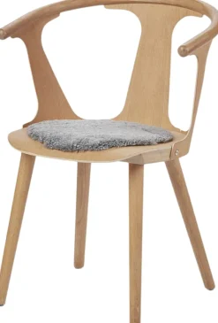 Seat Cover, Short-Wool Curly New Zealand Sheepskin, Round Ø34 cm Light