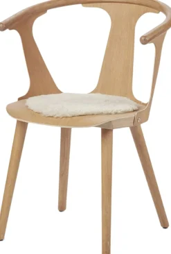 Seat Cover, Short-Wool Curly New Zealand Sheepskin, Round Ø34 cm Moon
