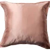 Silke pudebetræk med lynlås, 100 % morbærsilke, 60x63 cm, rosa