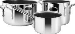 Stainless Steel Grydesæt 3 stk. 1,1 l 2,2 l 3,6 l keramisk S