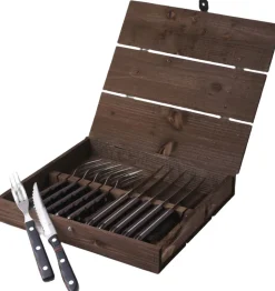 Steakbestik/grillbestik Old farmer classic 12 dele Træ/Stål