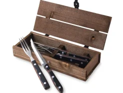 Steakbestik/grillbestik Old farmer classic 4 dele Træ/Stål