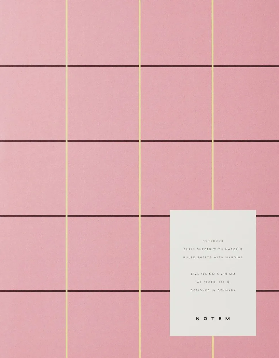 UMA Flat Lay Notebook - Large, Rose check