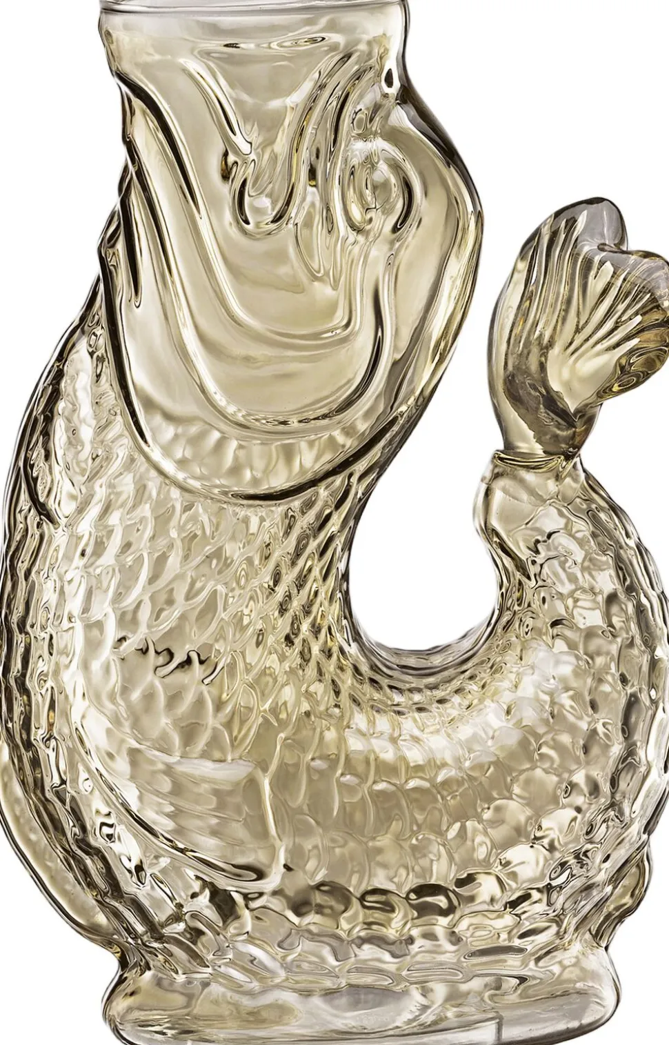 Vandkaraffel fisk, beige, glas, NEMO