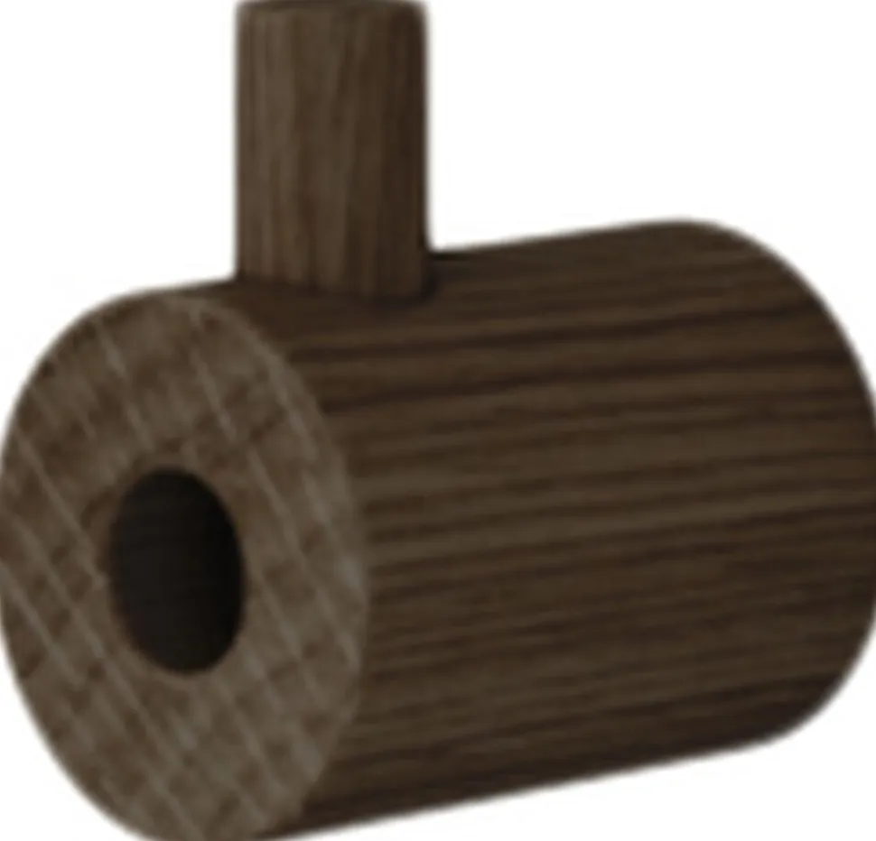 Wooden Wall Hook, Smoked Oak